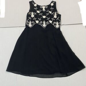 Scott Mcclintock Vintage Cocktail Dress Made In USA  Size14 Petites Embroidered